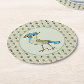 Crazy Vogel Runder Pappuntersetzer (Angewinkelt)