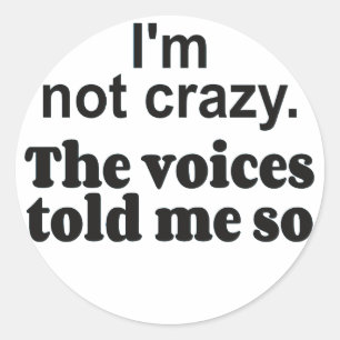 Crazy voices bf runder aufkleber