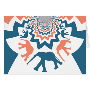 Crazy Walking Elephants Coral Zickzack Muster