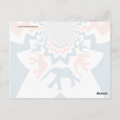 Crazy Walking Elephants Coral Zickzack Muster Postkarte (Rückseite)