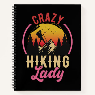 Crazy Wanderdame, Frauengebirge Lieben Wandern Notizblock