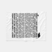 Crazy_ war ich einmal verrückt. Funny Trending Mem Fleecedecke (Vorderseite (Horizontal))