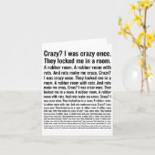 Crazy_ war ich einmal verrückt. Funny Trending Mem Karte (Gelbe Blume)