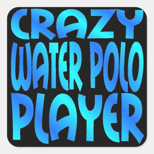 Crazy Water Polo Player Quadratischer Aufkleber (Vorderseite)