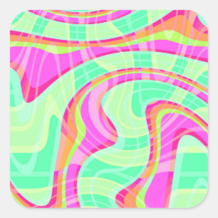 Crazy Waves Quadratischer Aufkleber