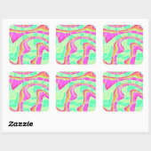 Crazy Waves Quadratischer Aufkleber (Blatt)