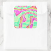 Crazy Waves Quadratischer Aufkleber (Tasche)