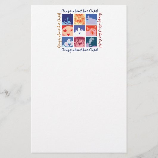 Crazy wegen ihrer Katzen! Briefpapier (Vorderseite)