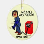 Crazy Welder Cartoon Keramik Ornament (Links)