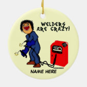 Crazy Welder Cartoon Keramik Ornament (Hinten)
