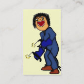 Crazy Welder Cartoon Visitenkarte (Rückseite)