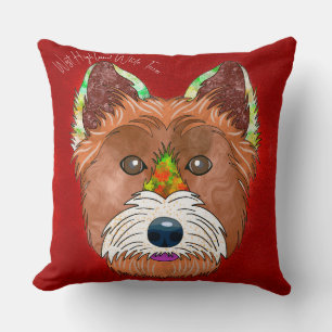 Crazy West Highland White Terrier handbemalt Kissen