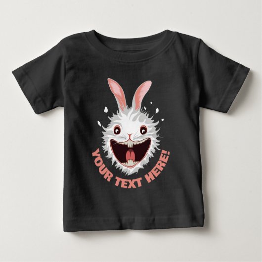 Crazy White Rabbit Face Baby T-shirt (Vorderseite)