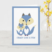 Crazy wie ein Fuchs, Blue Fox Burlap Karte (Gelbe Blume)