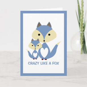Crazy wie ein Fuchs, Blue Fox Burlap Karte