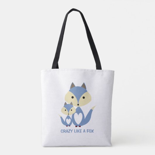 Crazy wie ein Fuchs, Blue Fox Burlap Tasche (Rückseite)