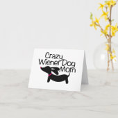 Crazy Wiener Dog Mom Doxie Note Greeting Card Karte (Gelbe Blume)