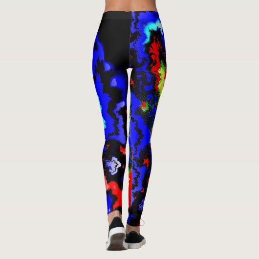 Crazy Wild Abstrakt Mandlebrot Leggings (Rückseite)