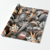 Crazy Wildlife Group Geschenkpapier (Ungerollt)