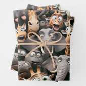 Crazy Wildlife Group Geschenkpapier Set (Beispiel)