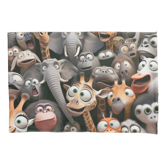 Crazy Wildlife Group Kissenbezug (Vorderseite-Links)