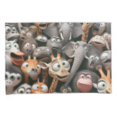 Crazy Wildlife Group Kissenbezug (Vorderseite-Rechts)