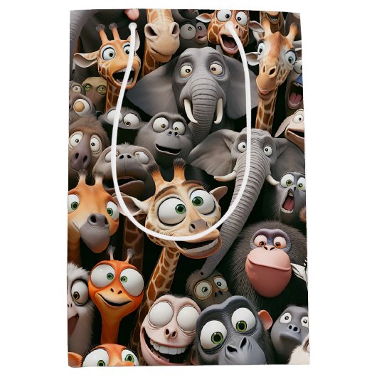 Crazy Wildlife Group Mittlere Geschenktüte (Vorderseite)