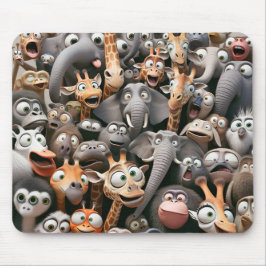 Crazy Wildlife Group Mousepad