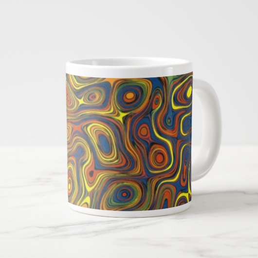 Crazy Wirbel Jumbo-Tasse, abstraktes Design Jumbo-Tasse (Vorderseite Rechts)