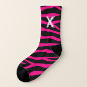Crazy Women's Socken mit Zebrastreifen und Monogra (Links - Außen)