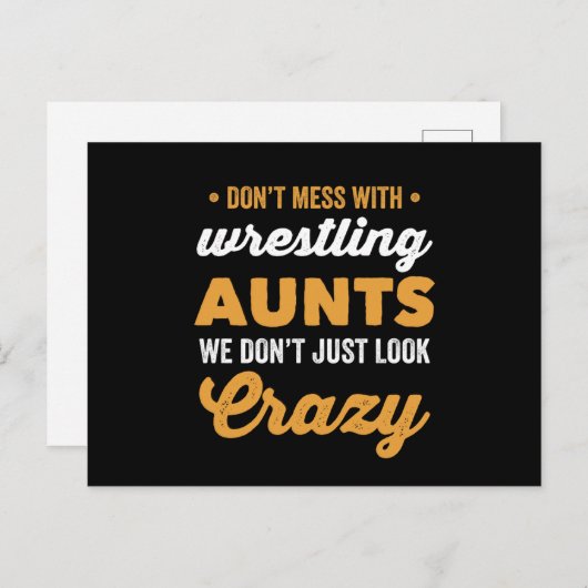 Crazy Wrestling Tante, wir sehen nicht nur verrück Postkarte (Vorne/Hinten)