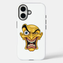 Crazy Yellow Caricature Face iPhone Case