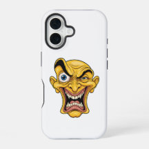 Crazy Yellow Caricature Face iPhone-Hülle
