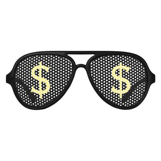 Crazy Yellow Dollars Shopping Stone Sonnenbrille (Vorderseite)