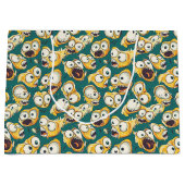 Crazy Yellow Monster Teal Halloween Große Geschenktüte (Vorderseite)