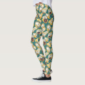 Crazy Yellow Monster Teal Halloween Leggings (Links)