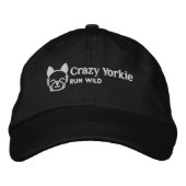 Crazy Yorkie Baseball Style Hat Bestickte Baseballkappe (Vorderseite)