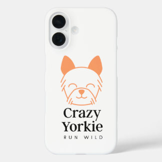 Crazy Yorkie iPhone 16 Hülle