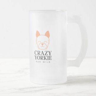 Crazy Yorkie Custom Mattiert Beer Tasse