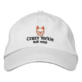 Crazy Yorkie Hat bestickt Baseball Cap Bestickte Baseballkappe (Vorderseite)
