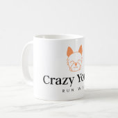 Crazy Yorkie Keramik Coffee & Hot-Drink Tasse (Vorderseite Links)