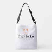 Crazy Yorkie Premium Canvas Bag Tragetaschen Mit Langen Trägern (Rückseite)