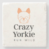Crazy Yorkie Premium Marble Untersetzer (Vorderseite)