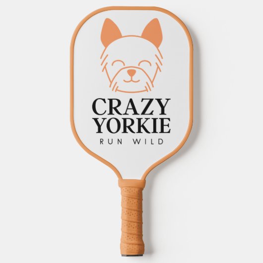 Crazy Yorkie Run Wild Custom Pickleball Paddles (Vorderseite)