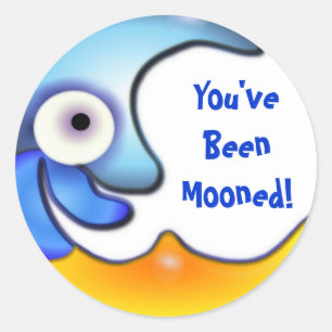 Crazy "You have been Mooned" Cartoon Sticker