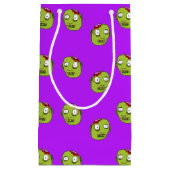 Crazy Zombie Kopf auf lila Kleine Geschenktüte (Vorderseite)