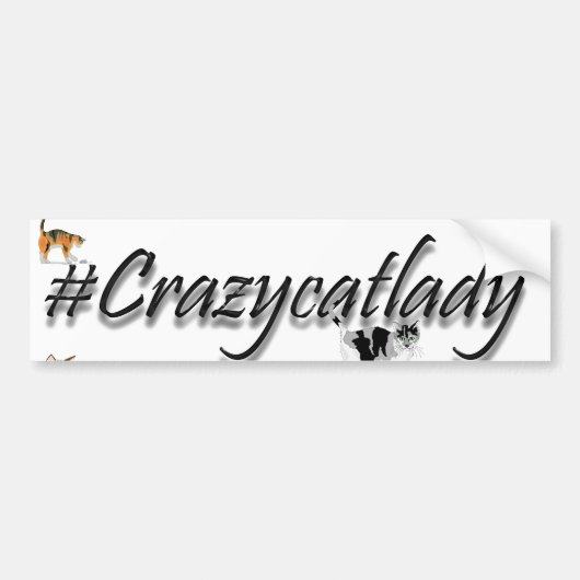 #crazycatlady Autoaufkleber (Vorne)