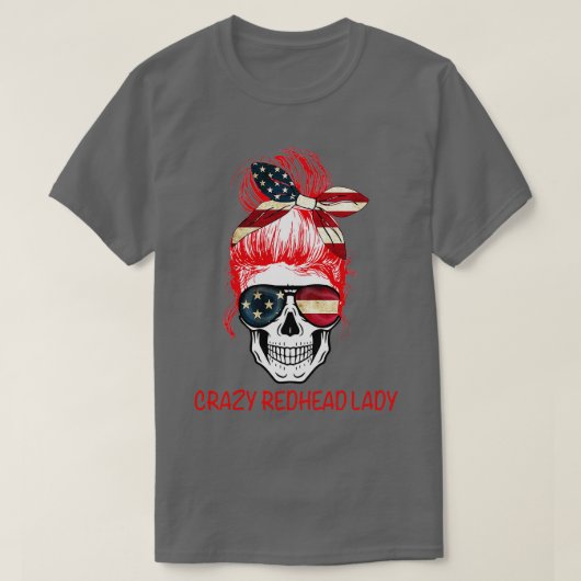 CrazyRedheadLadySkull T-Shirt (Design vorne)