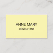 Crea Elfenbeingelb Moderne Minimalistische Profess Visitenkarte (Vorderseite)