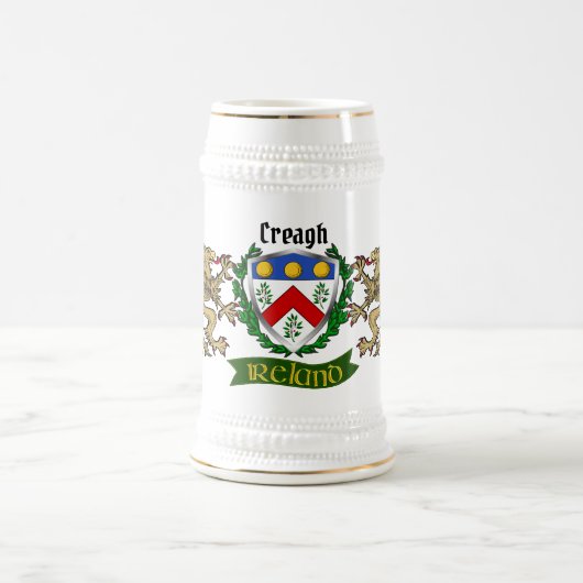 Creagh Irish Shield Personalisiert Bierglas (Mittel)